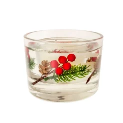 Vaso vela gel decoración acebo