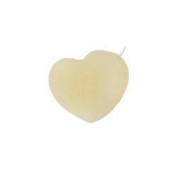 VELA CORAZÓN MENSAJES 7X7X2,5CM 85GR RS.