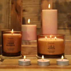 Vela Perfumada Cherry Blossom · Aroma Floral Relajante · 3 mechas de 320 g