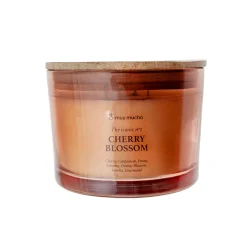 Vela Perfumada Cherry Blossom · Aroma Floral Relajante · 3 mechas de 320 g