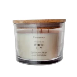 Vela Perfumada White Lily · Aroma Floral Elegante · 3 mechas de 320 g