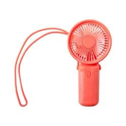 Ventilador Portátil Recargable Coral con Pulverizador y Cable USB Tipo C