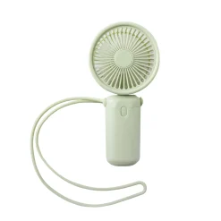 Ventilador Portátil Recargable Verde con Pulverizador y Cable USB Tipo C