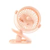 Ventilador Portátil Recargable Rosa con Pinza y Cable USB Tipo C
